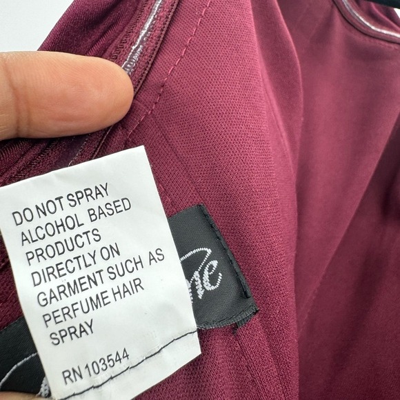 La Femme Off The Shoulder Ruched Jersey Column Gown Wine Red Size 12 NWOT - Picture 12 of 12